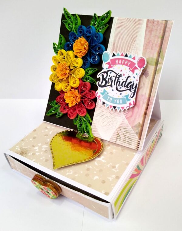 Mini Quilled Flowers Drawer Card - D2 image Mini Quilled Flowers Drawer Card - D2 image