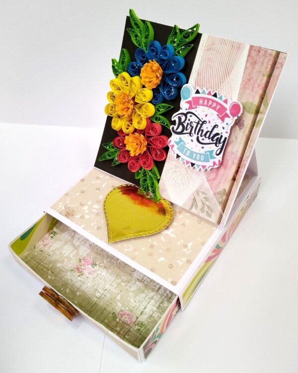 Mini Quilled Flowers Drawer Card - D2 image Mini Quilled Flowers Drawer Card - D2 image