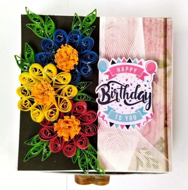 Mini Quilled Flowers Drawer Card - D2 image Mini Quilled Flowers Drawer Card - D2 image