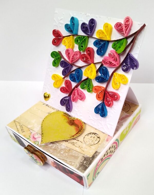 Mini Quilled Hearts Drawer Card - DH1 image Mini Quilled Hearts Drawer Card - DH1 image