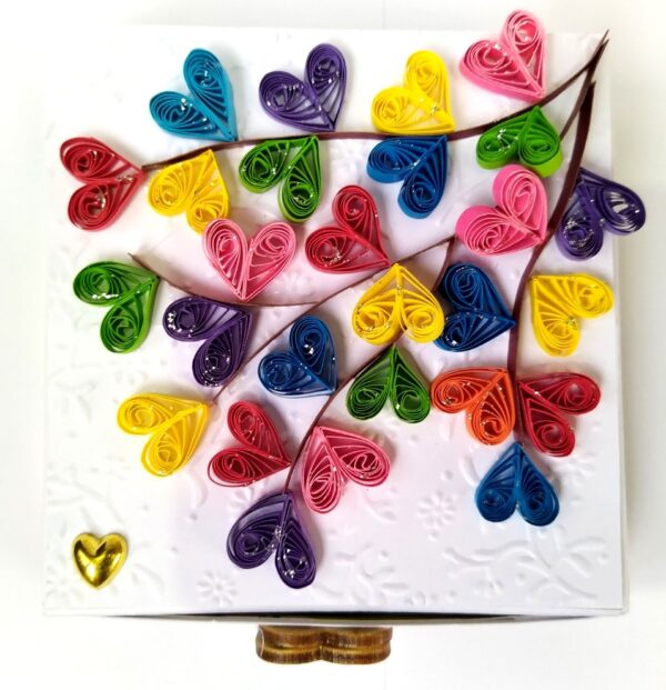 Mini Quilled Hearts Drawer Card - DH1 image Mini Quilled Hearts Drawer Card - DH1 image