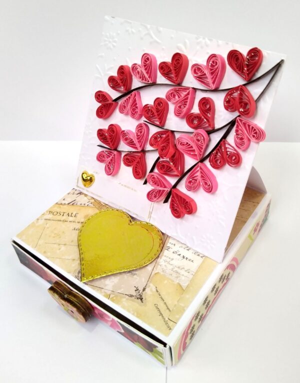 Mini Quilled Hearts Drawer Card - DH2 image Mini Quilled Hearts Drawer Card - DH2 image