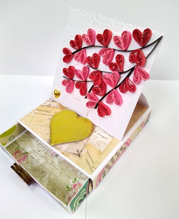 Mini Quilled Hearts Drawer Card - DH2 image Mini Quilled Hearts Drawer Card - DH2 image