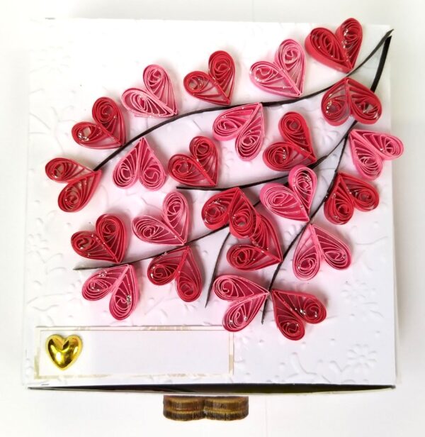 Mini Quilled Hearts Drawer Card - DH2 image Mini Quilled Hearts Drawer Card - DH2 image