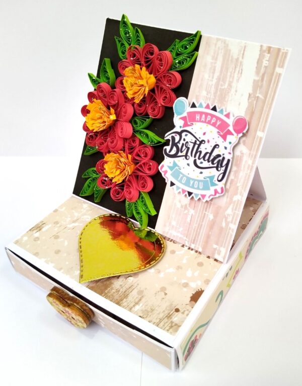Mini Quilled Flowers Drawer Card - D1 image Mini Quilled Flowers Drawer Card - D1 image