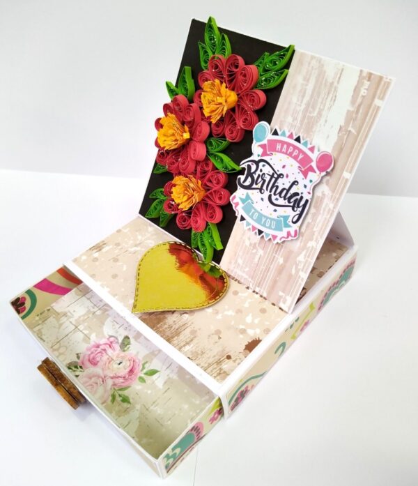 Mini Quilled Flowers Drawer Card - D1 image Mini Quilled Flowers Drawer Card - D1 image