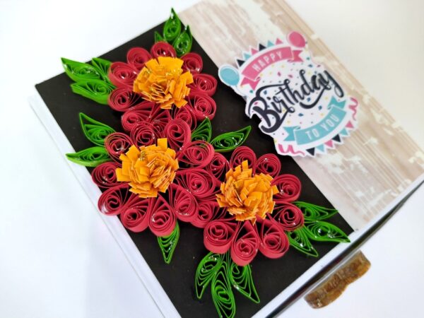 Mini Quilled Flowers Drawer Card - D1 image Mini Quilled Flowers Drawer Card - D1 image