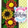 Yellow Orange Quilled Flowers Birthday Card image Yellow Orange Quilled Flowers Birthday Card image