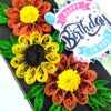 Yellow Orange Quilled Flowers Birthday Card image Yellow Orange Quilled Flowers Birthday Card image