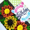 Yellow Orange Quilled Flowers Birthday Card image Yellow Orange Quilled Flowers Birthday Card image