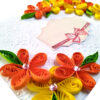 Yellow Orange Quilled Flowers Greeting Card- D2 image Yellow Orange Quilled Flowers Greeting Card- D2 image