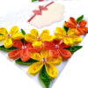 Yellow Orange Quilled Flowers Greeting Card- D2 image Yellow Orange Quilled Flowers Greeting Card- D2 image