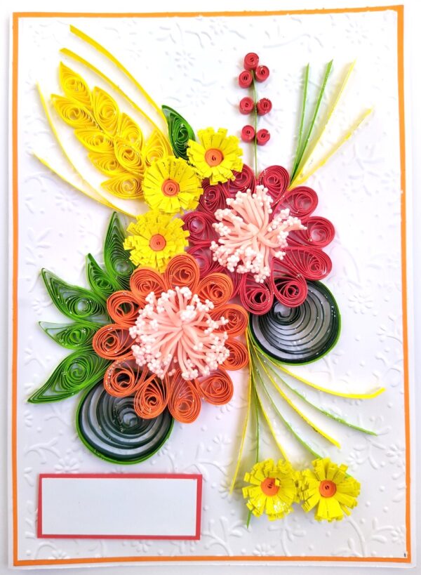 Sparkling Quilled Assorted Flowers Card image Sparkling Quilled Assorted Flowers Card image