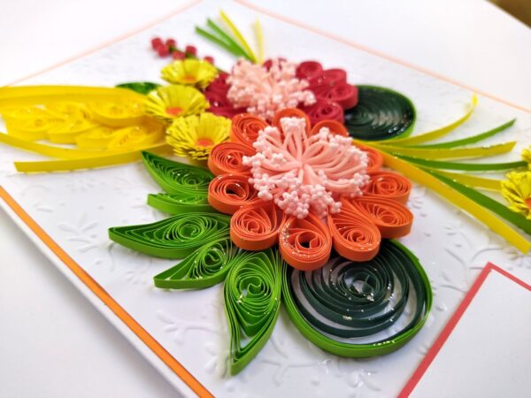 Sparkling Quilled Assorted Flowers Card image Sparkling Quilled Assorted Flowers Card image