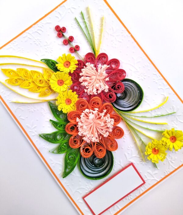 Sparkling Quilled Assorted Flowers Card image Sparkling Quilled Assorted Flowers Card image