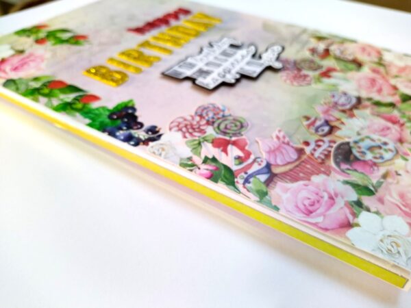A4 size Happy Birthday Mini Scrapbook Card image A4 size Happy Birthday Mini Scrapbook Card image