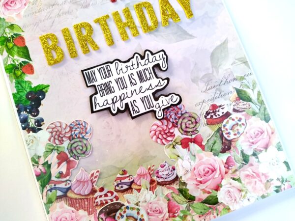 A4 size Happy Birthday Mini Scrapbook Card image A4 size Happy Birthday Mini Scrapbook Card image