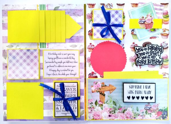 A4 size Happy Birthday Mini Scrapbook Card image A4 size Happy Birthday Mini Scrapbook Card image