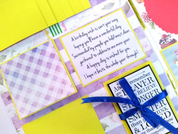A4 size Happy Birthday Mini Scrapbook Card image A4 size Happy Birthday Mini Scrapbook Card image
