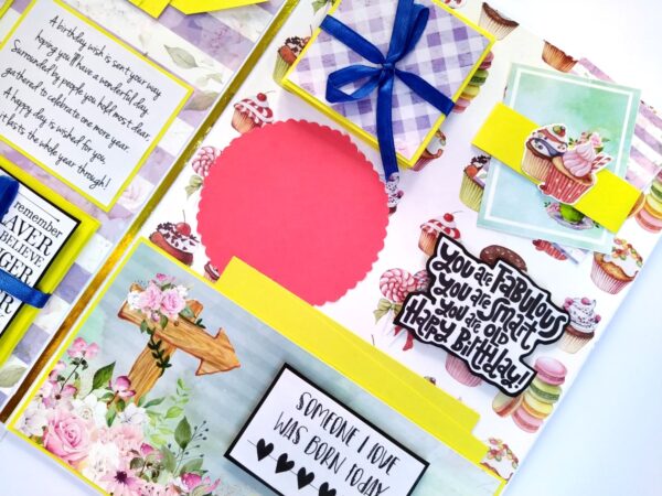 A4 size Happy Birthday Mini Scrapbook Card image A4 size Happy Birthday Mini Scrapbook Card image