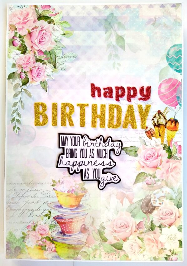 A4 size Happy Birthday Mini Scrapbook Card image A4 size Happy Birthday Mini Scrapbook Card image