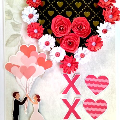 Handmade Quilled Hearts Love Greeting Card image