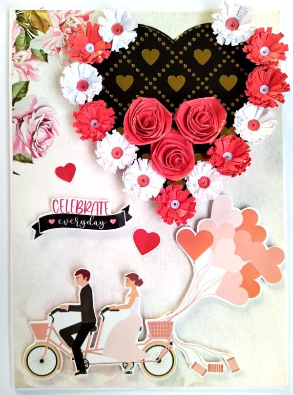 Handmade Quilled Hearts Love Greeting Card image Handmade Quilled Hearts Love Greeting Card image