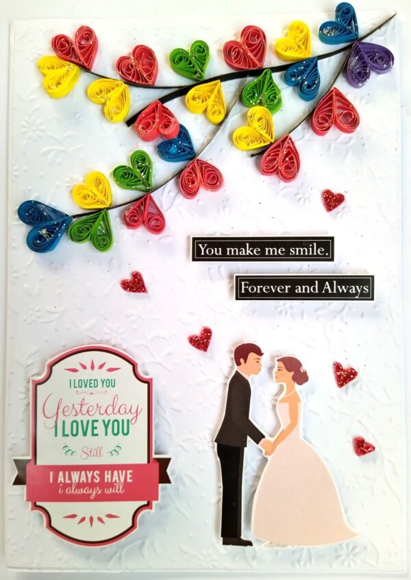 Handmade Quilled Hearts Love Greeting Card image Handmade Quilled Hearts Love Greeting Card image