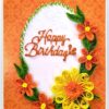 Quilled Orange & Yellow Flowers Greeting Card image Quilled Orange & Yellow Flowers Greeting Card image