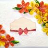 Yellow Orange Quilled Flowers Greeting Card- D2 image Yellow Orange Quilled Flowers Greeting Card- D2 image