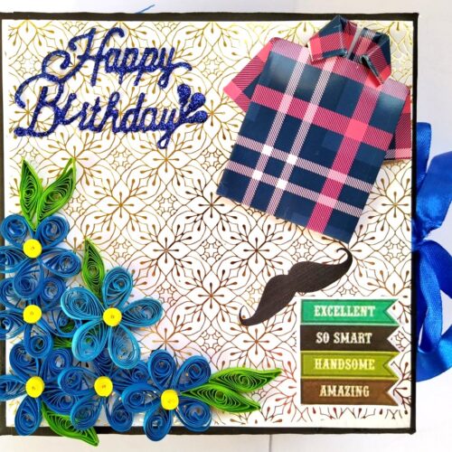 Quilled Male Theme Handmade scrapbook image