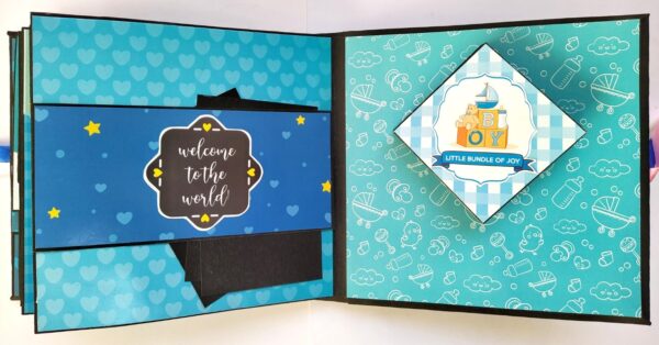 Handmade Baby Boy Scrapbook Album image Handmade Baby Boy Scrapbook Album image