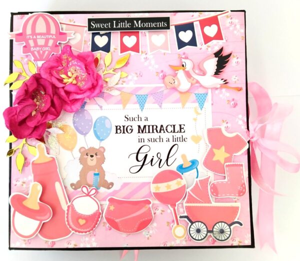 Sparkling Baby Girl Handmade Scrapbook Album image Sparkling Baby Girl Handmade Scrapbook Album image