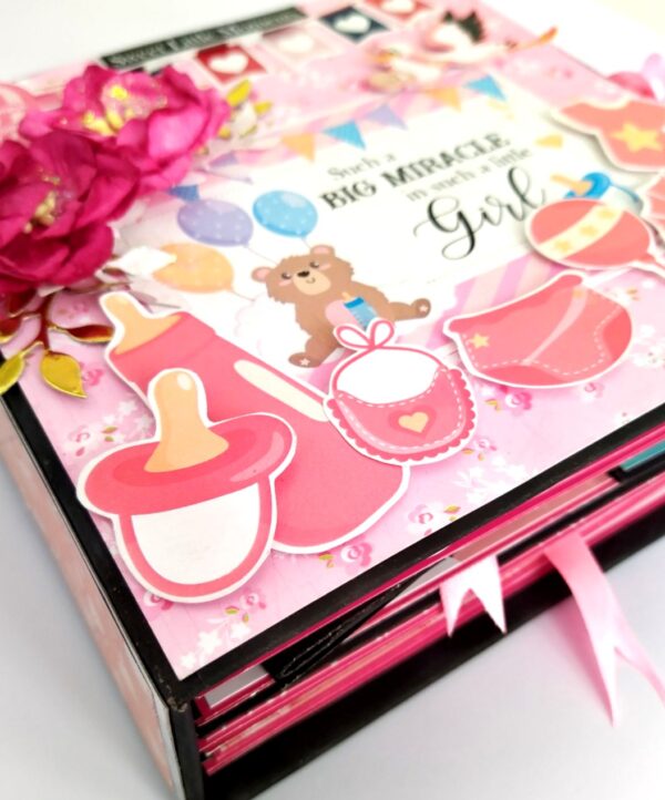 Sparkling Baby Girl Handmade Scrapbook Album image Sparkling Baby Girl Handmade Scrapbook Album image