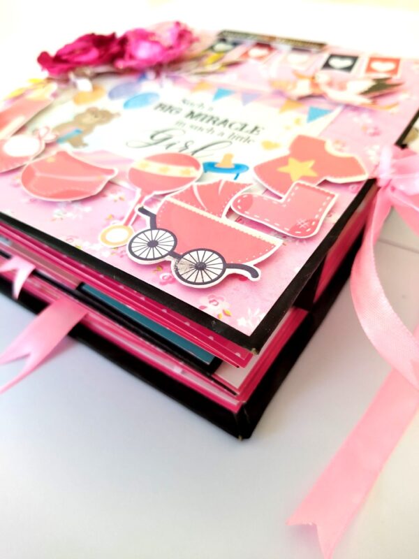 Sparkling Baby Girl Handmade Scrapbook Album image Sparkling Baby Girl Handmade Scrapbook Album image