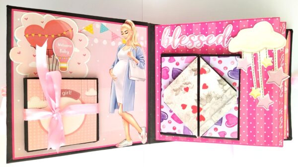 Sparkling Baby Girl Handmade Scrapbook Album image Sparkling Baby Girl Handmade Scrapbook Album image