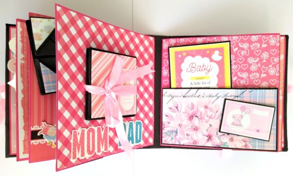 Sparkling Baby Girl Handmade Scrapbook Album image Sparkling Baby Girl Handmade Scrapbook Album image