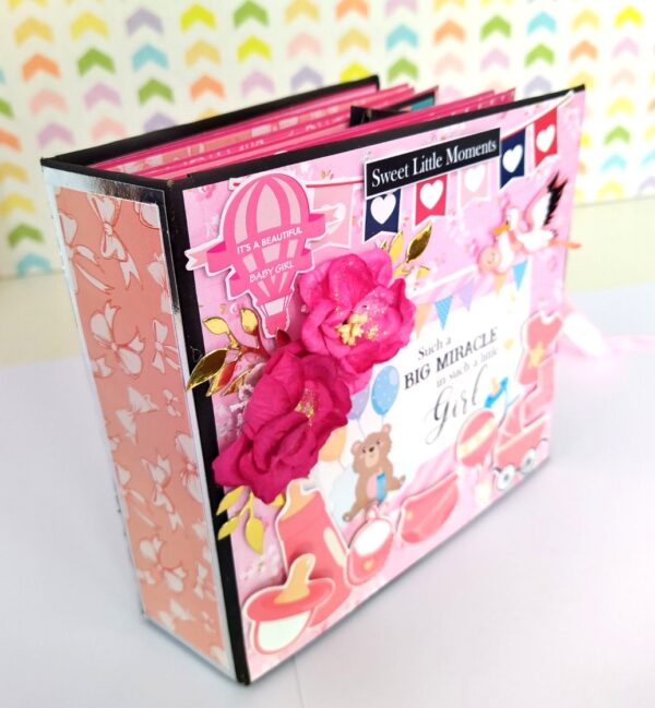 Sparkling Baby Girl Handmade Scrapbook Album image Sparkling Baby Girl Handmade Scrapbook Album image