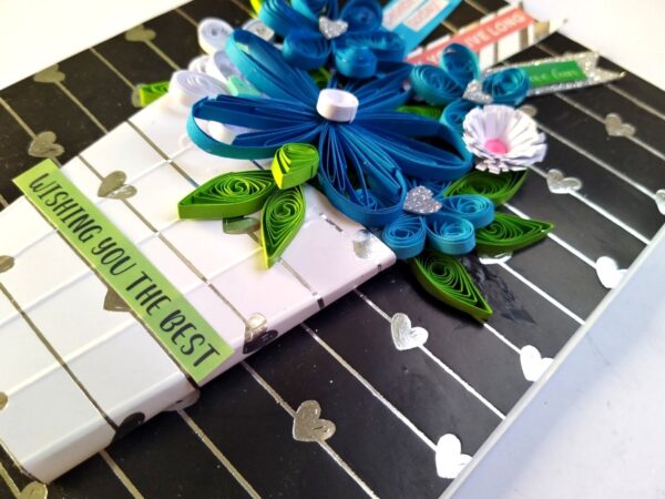 Sparkling Quilled Assorted Flowers Card - Blues image Sparkling Quilled Assorted Flowers Card - Blues image