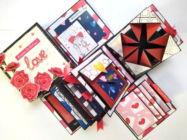 IMG_20210607_183447 Mini Scrapbook In Explosion Box - Love Theme