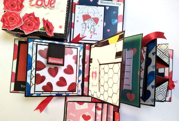 IMG_20210607_183503_1 Mini Scrapbook In Explosion Box - Love Theme