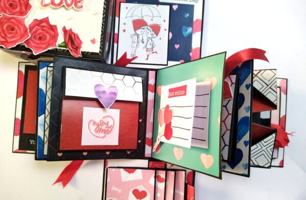 IMG_20210607_183510 Mini Scrapbook In Explosion Box - Love Theme