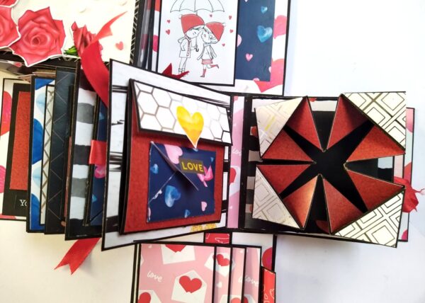 IMG_20210607_183519 Mini Scrapbook In Explosion Box - Love Theme