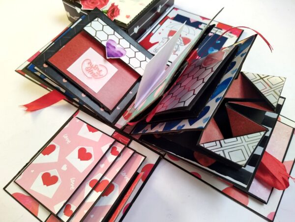IMG_20210607_183546 Mini Scrapbook In Explosion Box - Love Theme