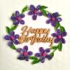 IMG_20210711_181527 Purple Quilled Garland Flowers Birthday Card