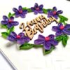 IMG_20210711_181541 Purple Quilled Garland Flowers Birthday Card