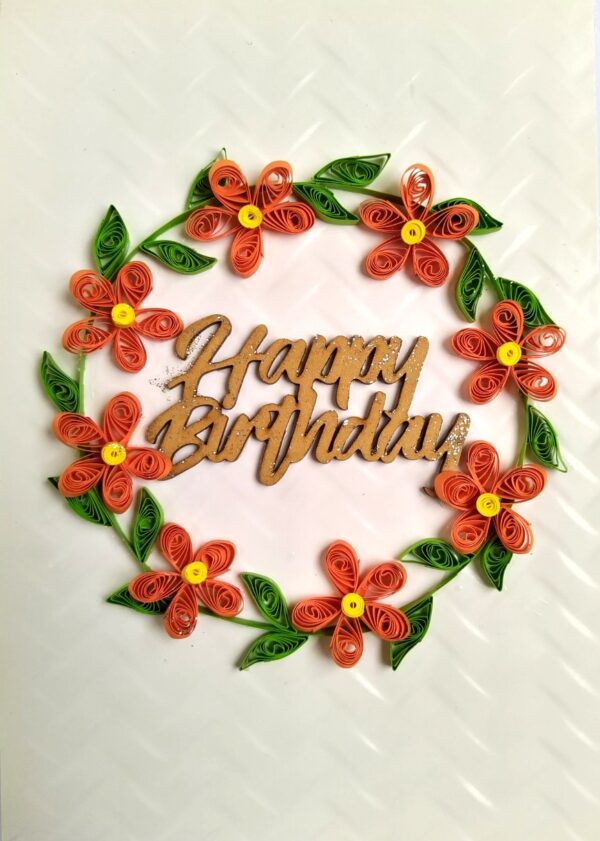 IMG_20210711_181610_1 Orange Quilled Garland Flowers Greeting Card