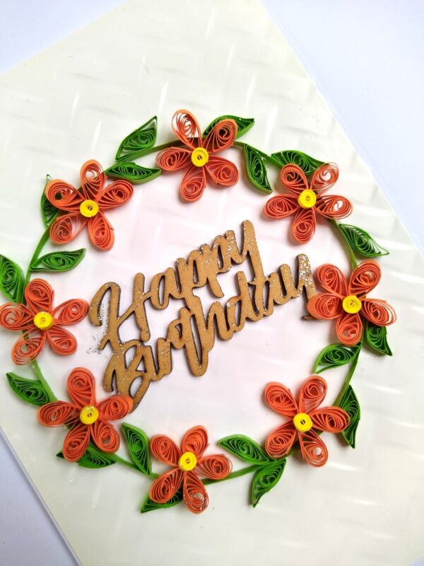 IMG_20210711_181614_1 Orange Quilled Garland Flowers Greeting Card