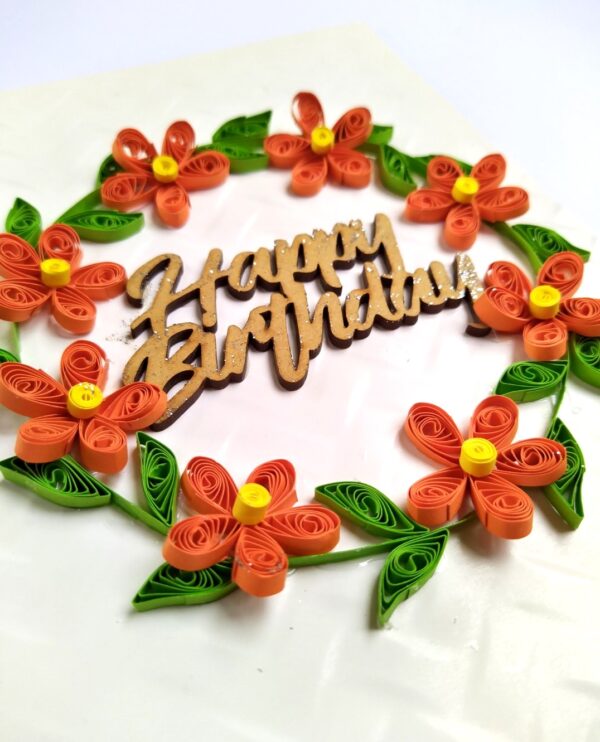 IMG_20210711_181623 Orange Quilled Garland Flowers Greeting Card