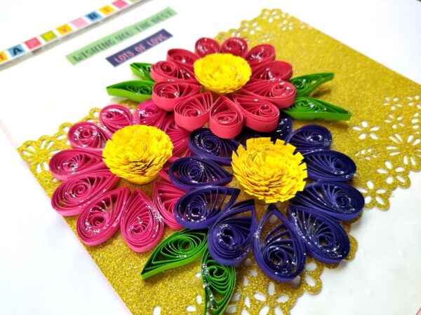 IMG_20211128_122818 Sparkling Birthday Pink Quilled Flowers Greeting card